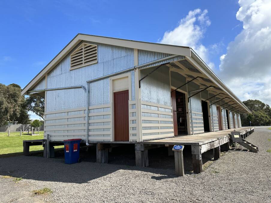 The restored 1890s railway goods shed in Port Fairy.