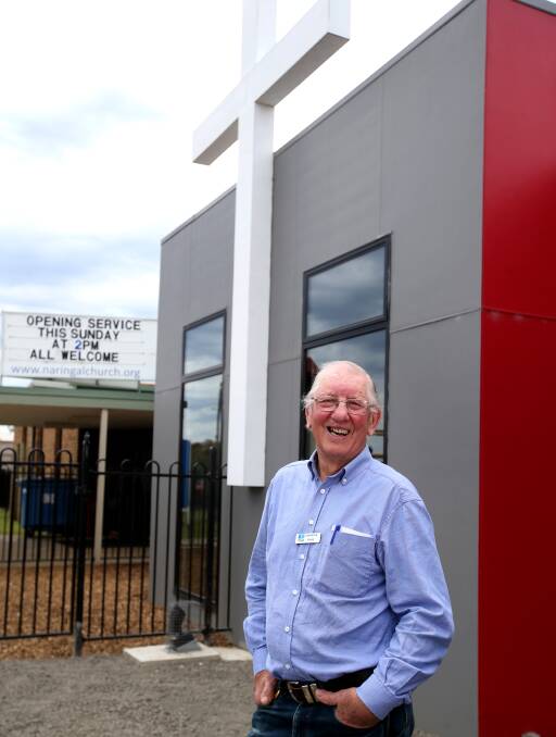 Growing: Naringal Baptist Church member Lawrence Hose at the opening of the new extensions. He remembers the day the old church burnt down in 1983. Picture: Amy Paton