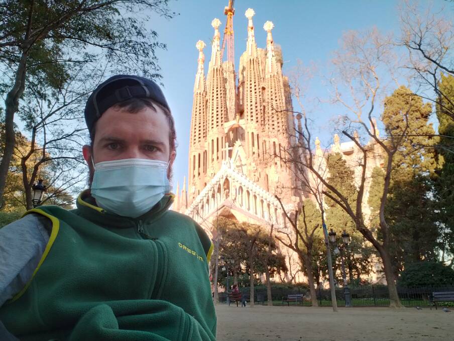 Getting a selfie without tourists in it was a breeze at Barcelona's Sagrada Familia where there were no queues.