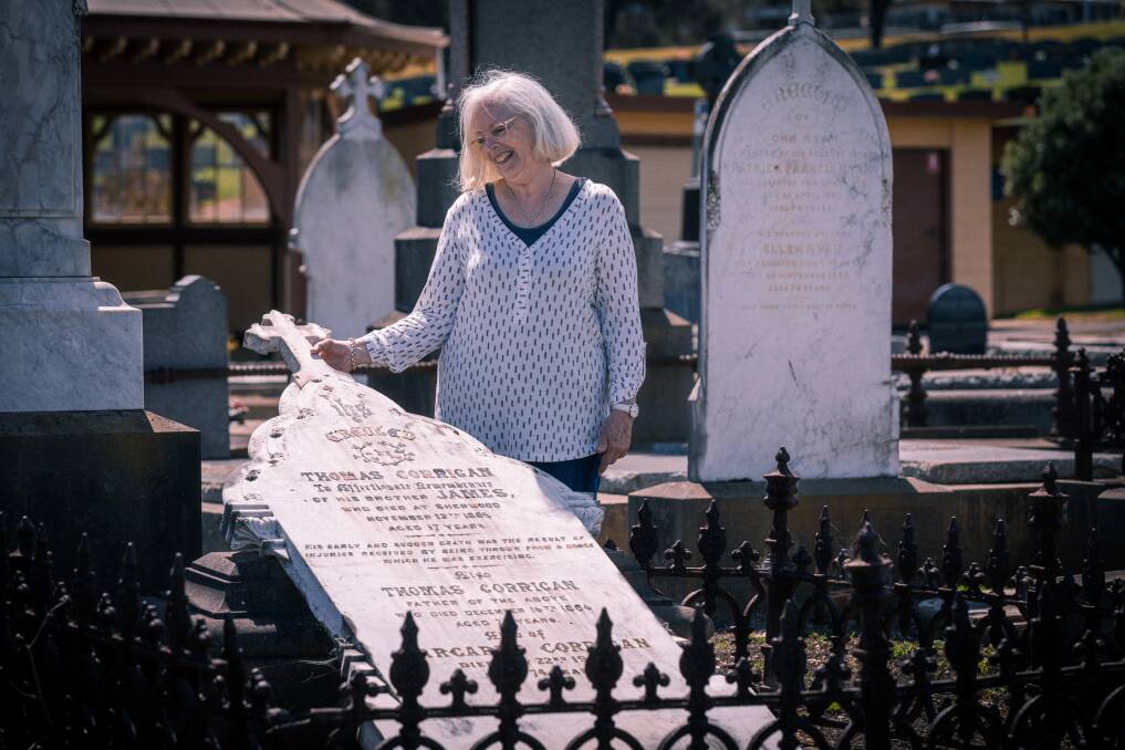 James Corrigan - brother of famed jockey Tommy Corrigan - died when he fell from a horse at age 17. Karen Tyers' tour of the cemetery will visit the grave. Picture by Sean McKenna