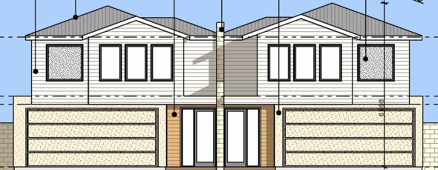 The two townhouses would come with double garages.