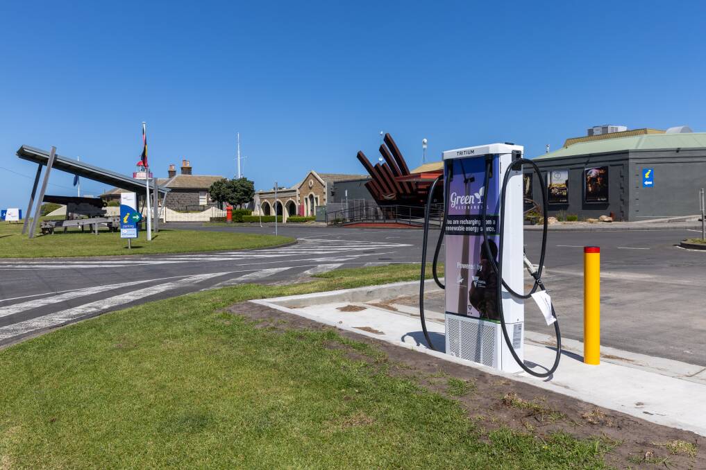 A new electric vehicle charging station has been installed at Flagstaff Hill Maritime Museum. Picture by Eddie Guerrero 