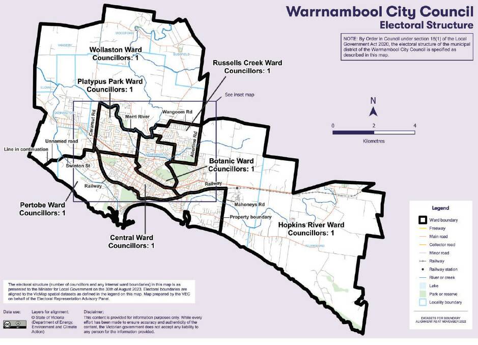 Warrnambool will return to a ward structure for this year's local government elections.