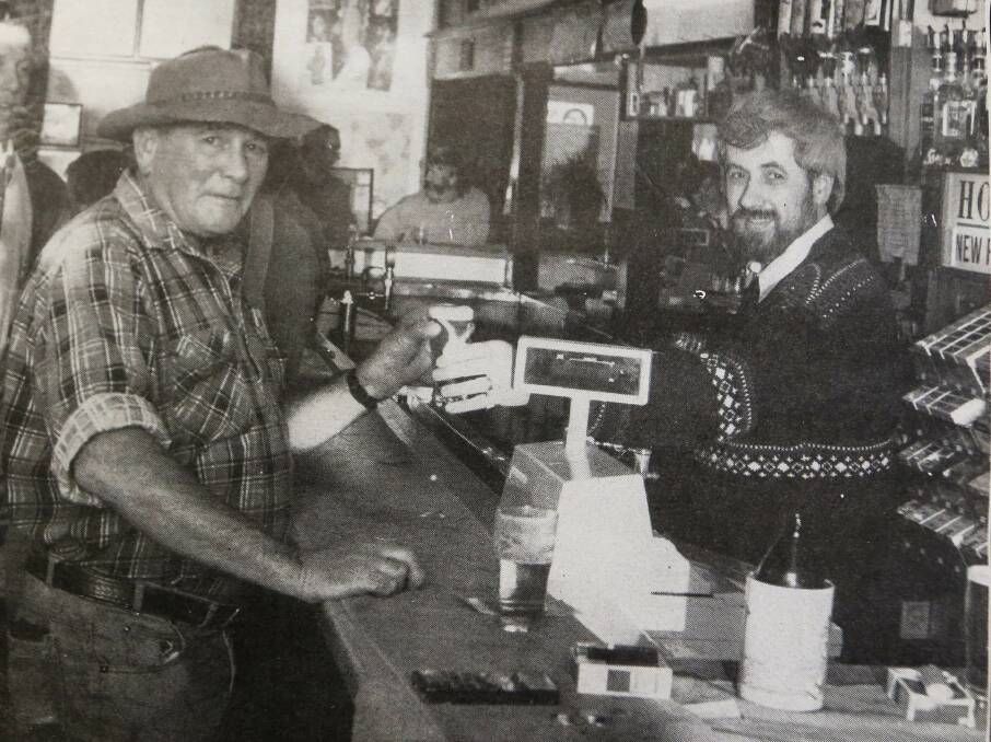Peter Archbold serves up a drink at the Royal Hotel in Warrnambool back in 1991.