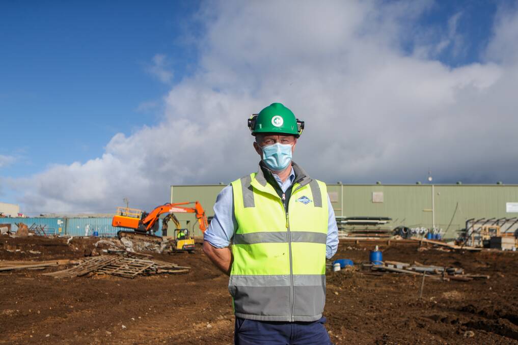 Progress: Operations manager Matt Fisher at the old cattle yards which are being demolished to make way for the new protein plant. Picture: Morgan Hancock