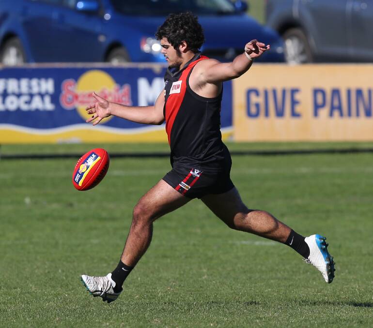 UNDERRATED: Russells Creek's Jyran Chatfield, pictured playing for East Warrnambool in 2019, is capable of bringing goals. 