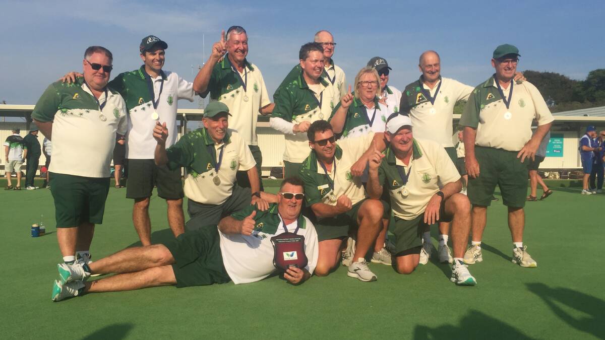 CELEBRATE GOOD TIMES: City Red took out the division one Western District Bowls Division premiership on Saturday. Picture: Nick Ansell
