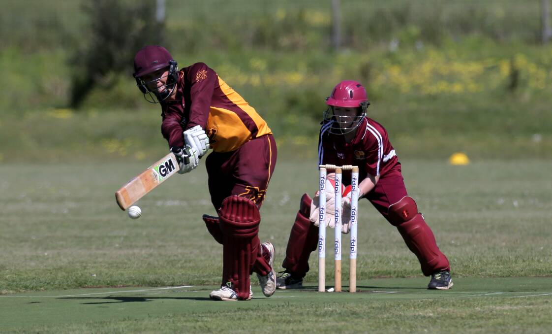 FRONT FOOT: Nestles' Matt Cameron plays a square drive in Factory's Twenty20 win over Nirranda this year. Picture: Rob Gunstone