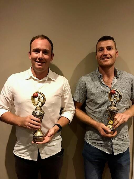 STARS: Christo Rook and Brendan Chatfield were named the Grassmere Cricket Association's cricketers of the year in division one. Picture: Supplied