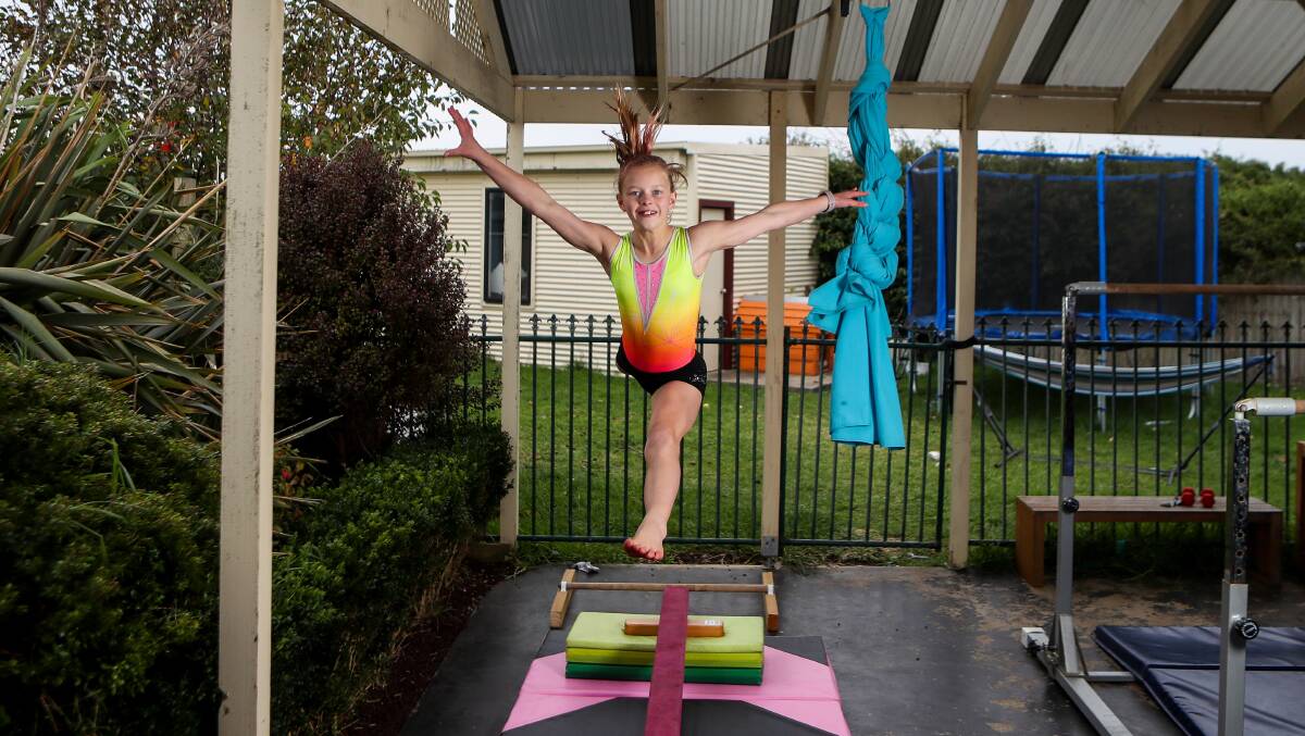 JUMPING NON STOP: Chloe Mutton's mother Shelley says her daughter is a ball of energy when it comes to her gymnastics. Picture: Morgan Hancock