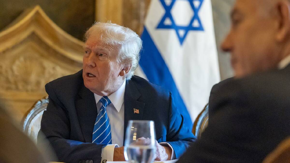 Former US president Donald Trump met with Israeli Prime Minister Benjamin Netanyahu at Mar-a-Lago. (AP PHOTO)