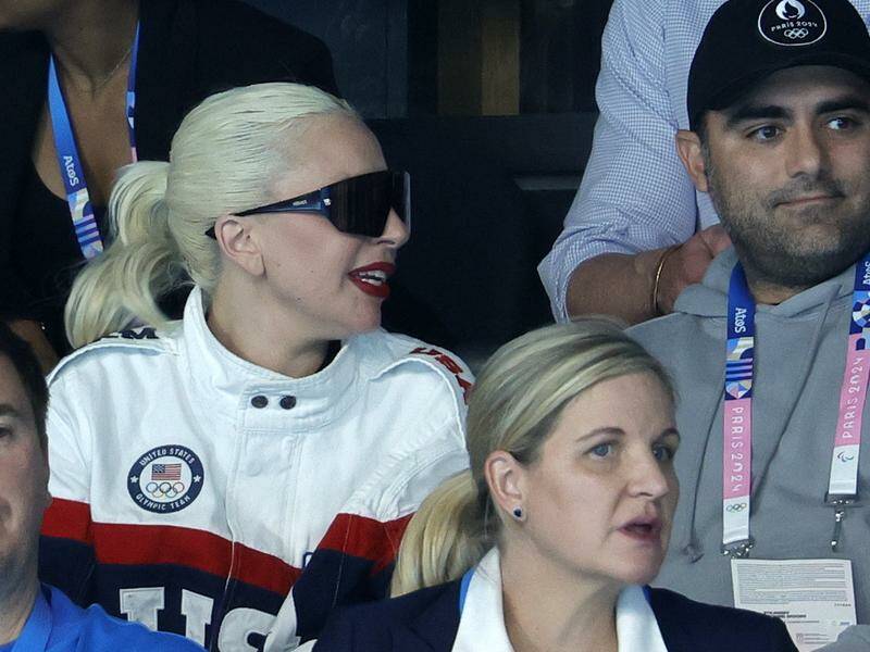 Lady Gaga has appeared to confirm her engagement to partner Michael Polansky at the Paris Olympics. Photo: EPA PHOTO