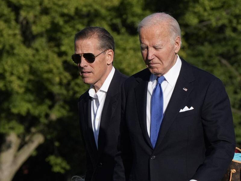 Hunter Biden's lawyers say the US president's son will appeal a gun conviction. (AP PHOTO)