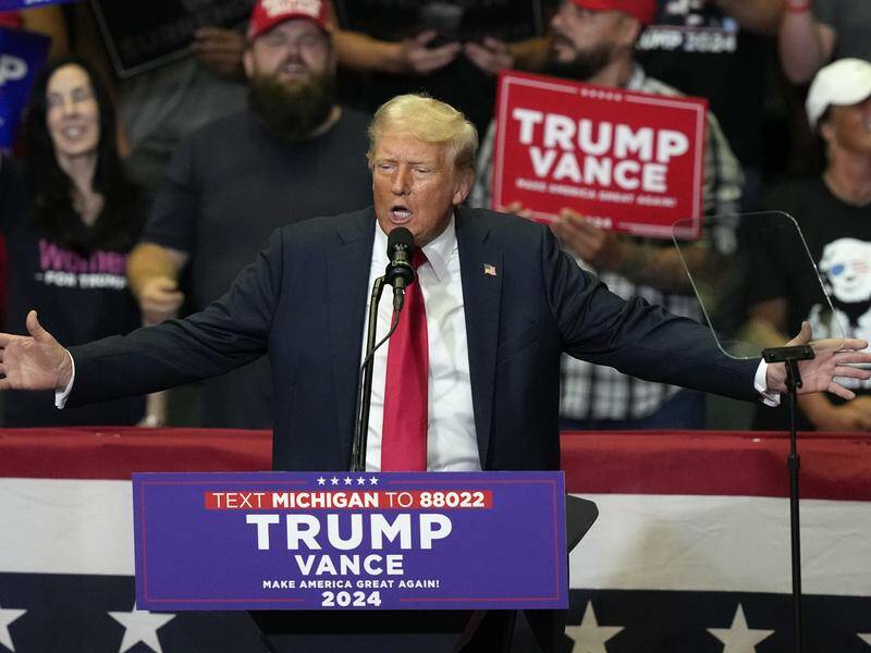Former president Donald Trump has appeared at his first campaign rally since the attempt on his life Photo: AP PHOTO