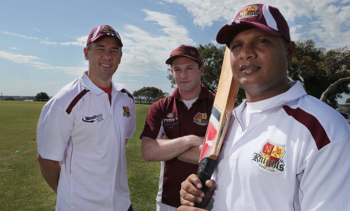 Nirranda Knights captain Damon Delaney (centre) has welcomed recruits Craig Sargeant (left) and Sri Lankan Ranil Rasanga to bolster the side’s ranks for the new WDCA season which opens on Saturday.