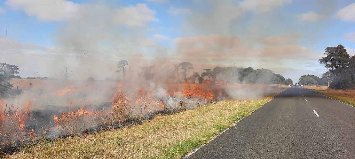 The Koroit Fire Brigade burn-off on Koroit-Woolsthorpe Road. Picture suppplied