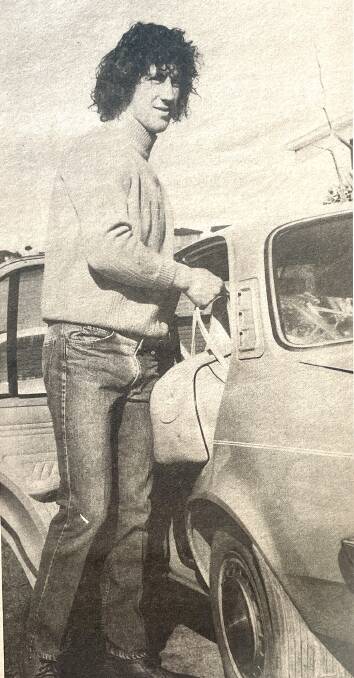 Russells Creek ruckman Tommy Smith gets ready to travel to play for Fitzroy reserves in July 1979. File picture