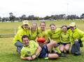 Western Victoria Female Football League under 18s grand final umpires. (front) Greg Kew, (back) Mellisa Graham, Zoe Graham, Bec Malseed, Charlie McNaughton, Sienna Bryon and Sharra McNaughton. Picture by Anthony Brady