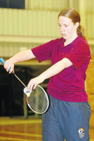SPORT Badminton tournament. Pictured - Mercy Regional College year 10 student Rachael Rais-Colvin, 15, contemplates her serve.  110906RG08 Picture: ROB GUNSTONE