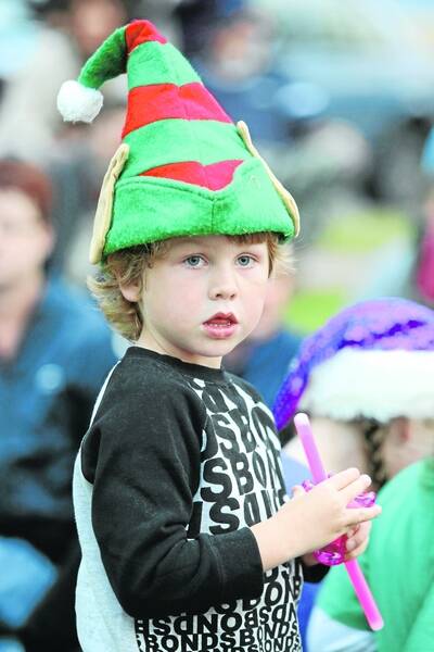 Quaid Hinkley, 5, gets into the spirit. Picture:  ANGELA MILNE