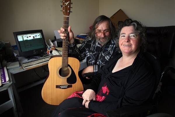 Cerebral palsy sufferer, poet and playwright Dawn Whitehead has completed her play The Yellow Shed, the soundtrack for which was provided by her husband Geoff.