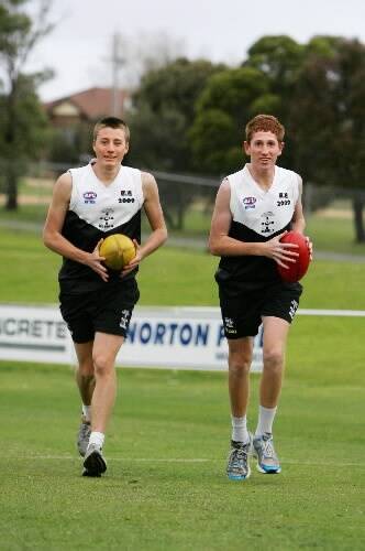 Marcus Darmody (right), the North Warrnambool Eagles player, is enjoying his time as a Rebel. 090508AM32