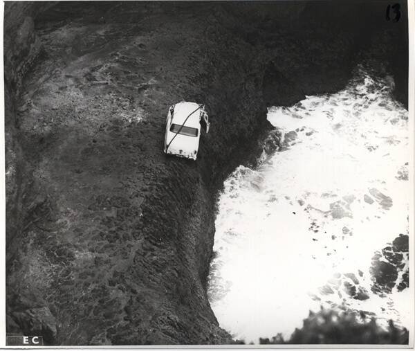 The Loch Ard Gorge crime scene in 1970.