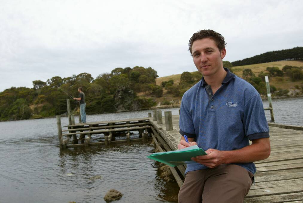 Deakin University student Daniel Grixti worked on a study about the survival rate of release fish caught in the Glenelg River.